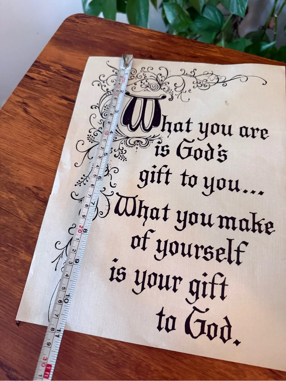Inspirational Script Wall Art - Black on Cream Christian GOD